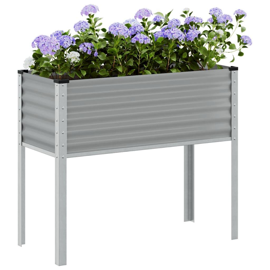 Garden Planter Grey 100x45x90 cm Steel