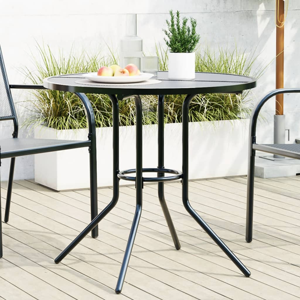 Patio Table Round Anthracite Ø80x72.5 cm Powder-coated Steel