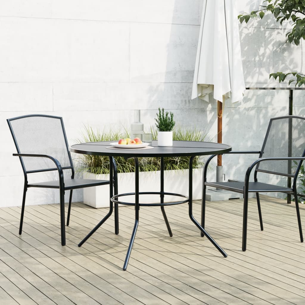 Patio Table Round Anthracite Ø110x72.5 cm Powder-coated Steel