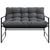 Garden Bench with Cushion Anthracite 113 cm Steel