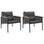 Garden Chairs with Cushions 2 pcs Black Steel