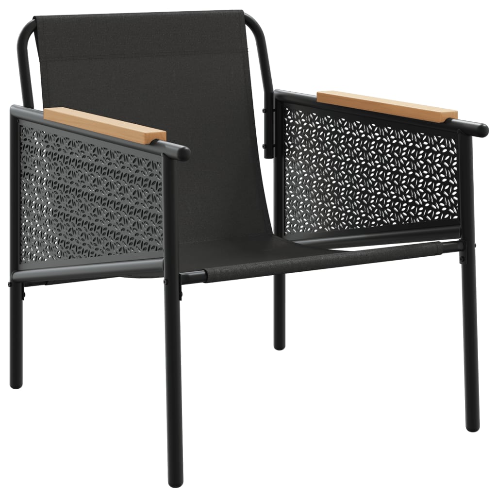 Garden Chairs with Cushions 2 pcs Black Steel