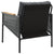 4 Piece Balcony Furniture Set with Cushions Black Steel