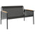 Garden Bench with Cushions 116 cm Black Steel