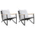 Garden Chairs with Cushions 2 pcs Black Steel