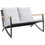 Garden Bench with Cushions 120 cm Black Steel