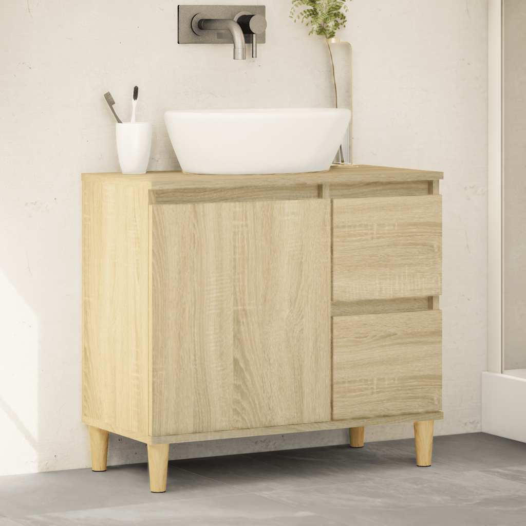 Bathroom Cabinet Sonoma Oak 65x33x60 cm Engineered Wood