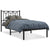 Metal Bed Frame without Mattress with Headboard Black 90x190 cm