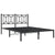 Metal Bed Frame without Mattress with Headboard Black 135x190 cm