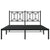 Metal Bed Frame without Mattress with Headboard Black 135x190 cm