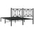 Metal Bed Frame without Mattress with Headboard Black 135x190 cm