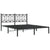 Metal Bed Frame without Mattress with Headboard Black 150x200 cm