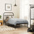 Metal Bed Frame without Mattress with Headboard Black 90x190 cm