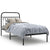 Metal Bed Frame without Mattress with Headboard Black 90x190 cm