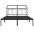 Metal Bed Frame without Mattress with Headboard Black 135x190 cm