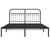 Metal Bed Frame without Mattress with Headboard Black 150x200 cm