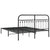 Metal Bed Frame without Mattress with Headboard Black 150x200 cm