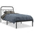 Metal Bed Frame without Mattress with Headboard Black 90x190 cm