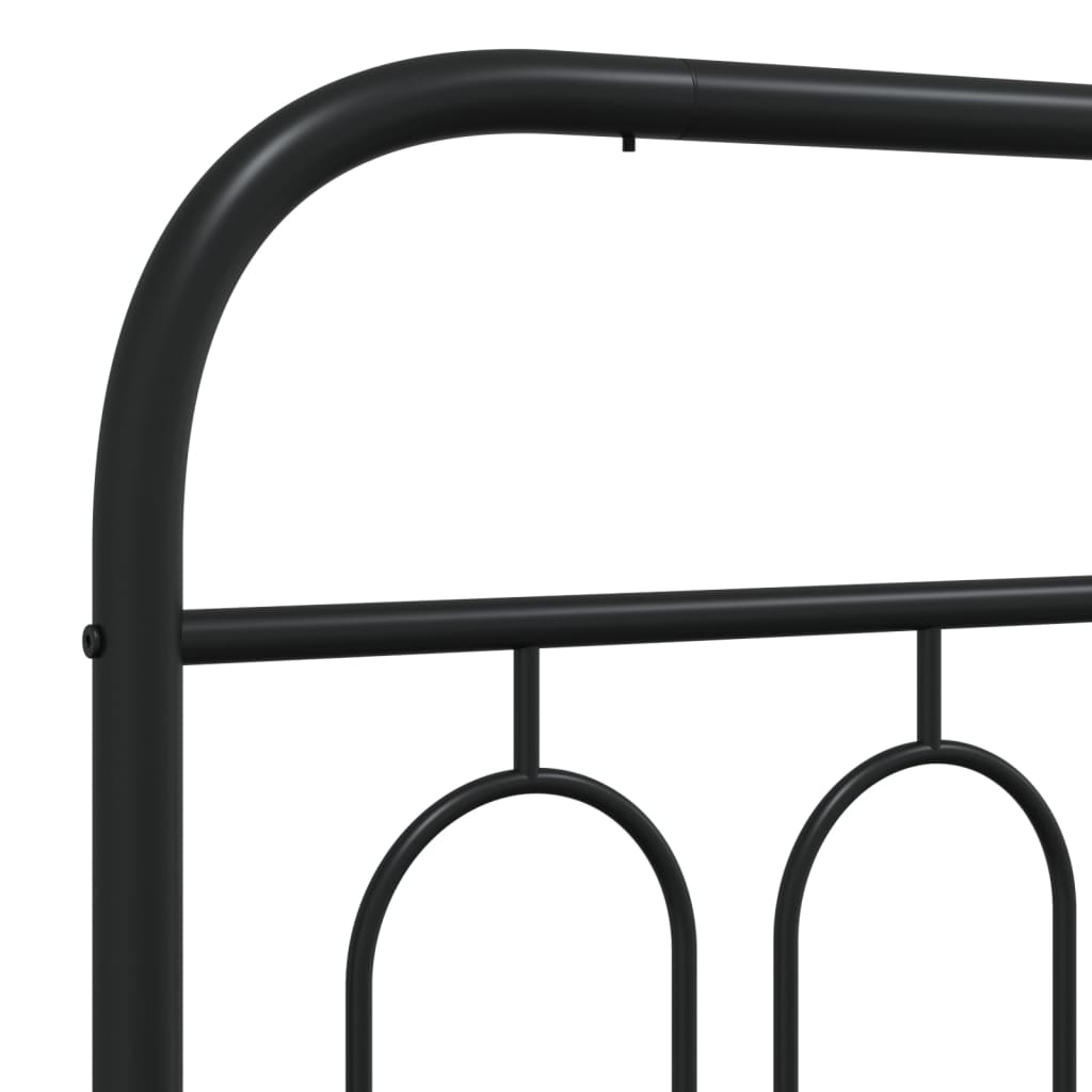 Metal Bed Frame without Mattress with Headboard Black 107x203 cm King Single