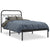 Metal Bed Frame without Mattress with Headboard Black 107x203 cm King Single