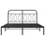 Metal Bed Frame without Mattress with Headboard Black 150x200 cm