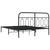 Metal Bed Frame without Mattress with Headboard Black 150x200 cm