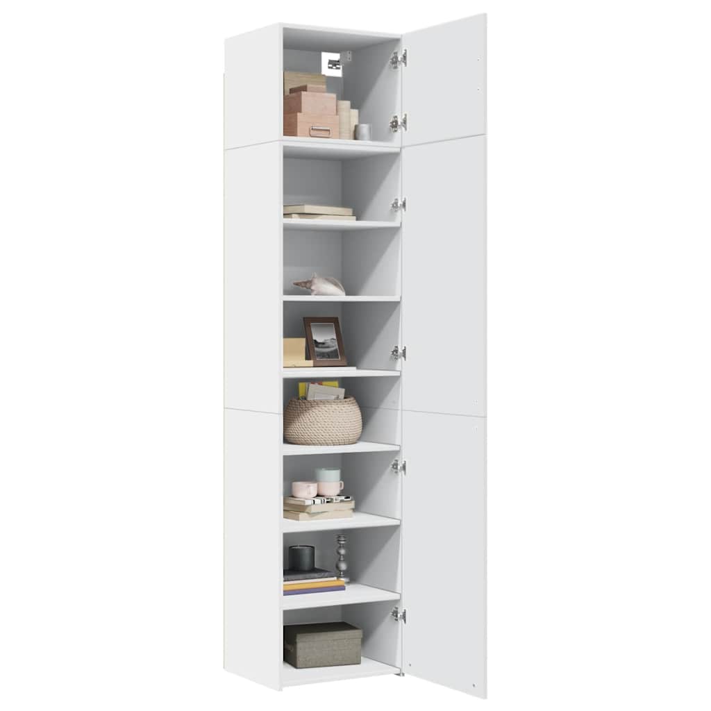 Slim Storage Cabinet White 50x42,5x225 cm Engineered Wood