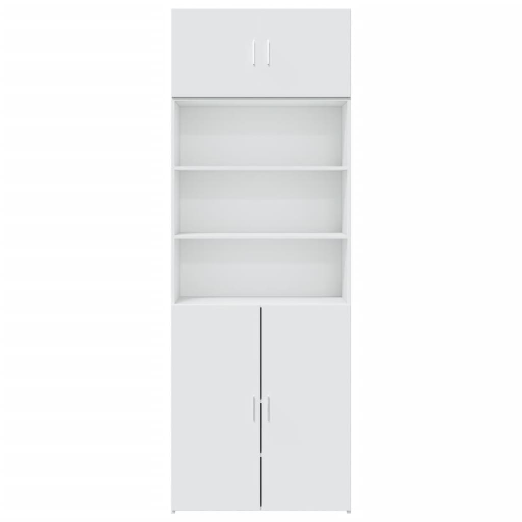 Storage Cabinet White 80x42.5x225 cm Engineered Wood