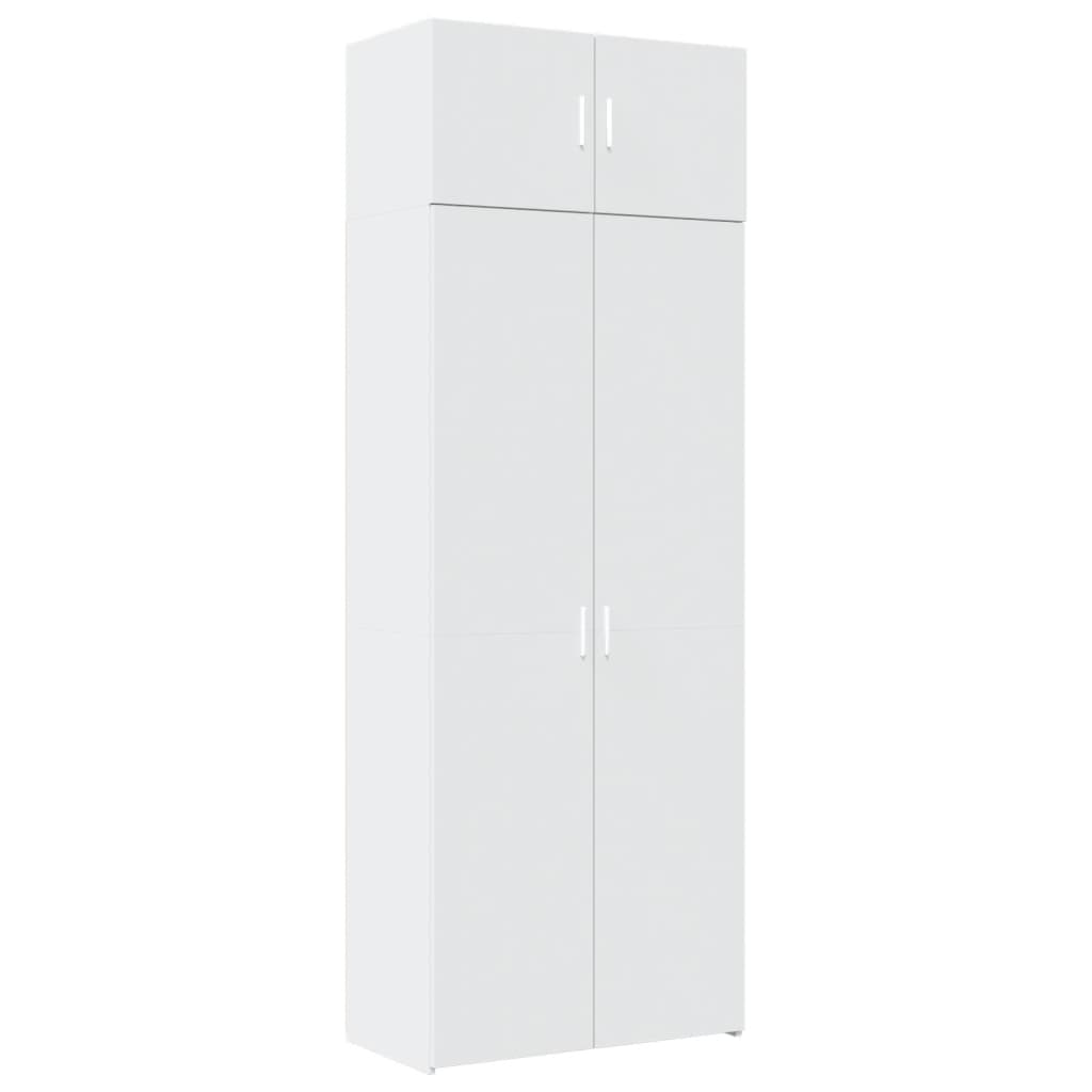 Storage Cabinet White 80x42.5x225 cm Engineered Wood