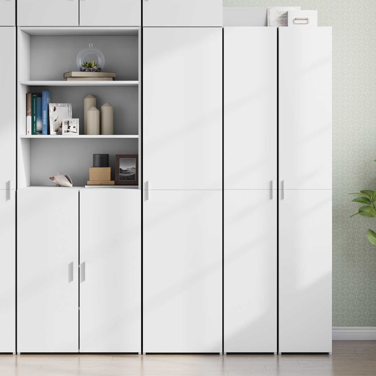 Highboard White 45x42.5x185 cm Engineered Wood