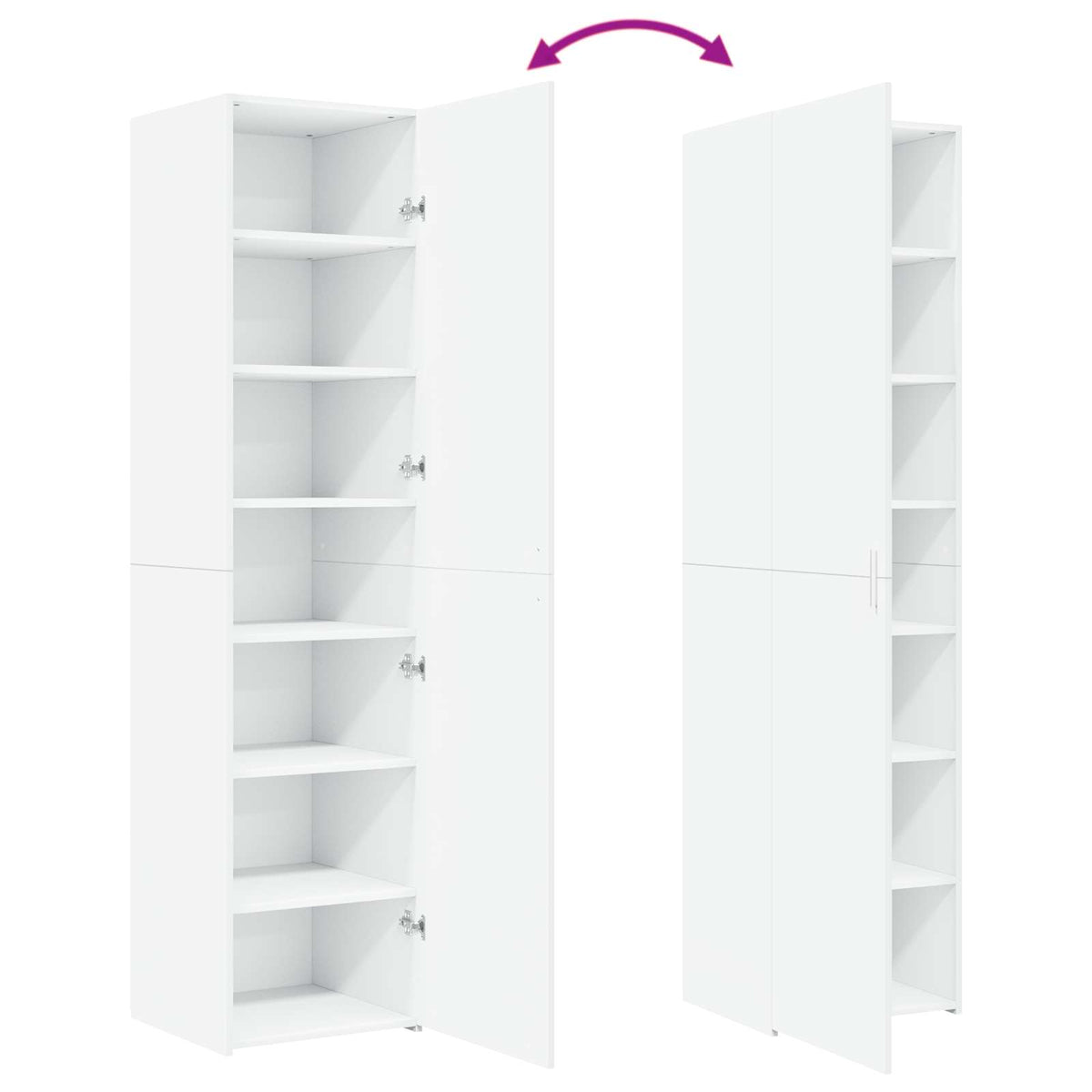 Highboard White 45x42.5x185 cm Engineered Wood