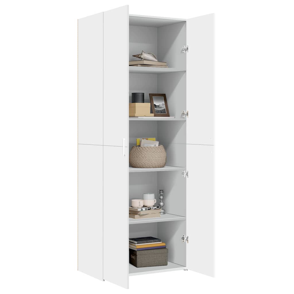 Highboard White 70x42.5x185 cm Engineered Wood