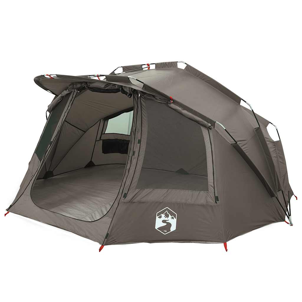 Fishing Tent 5-Person Grey Waterproof