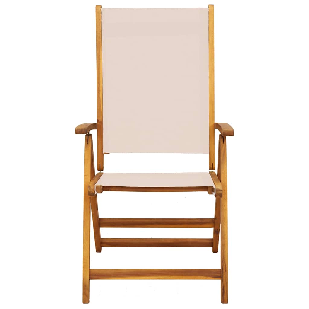 Folding Chairs 2 pcs Solid Wood Acacia and Textilene