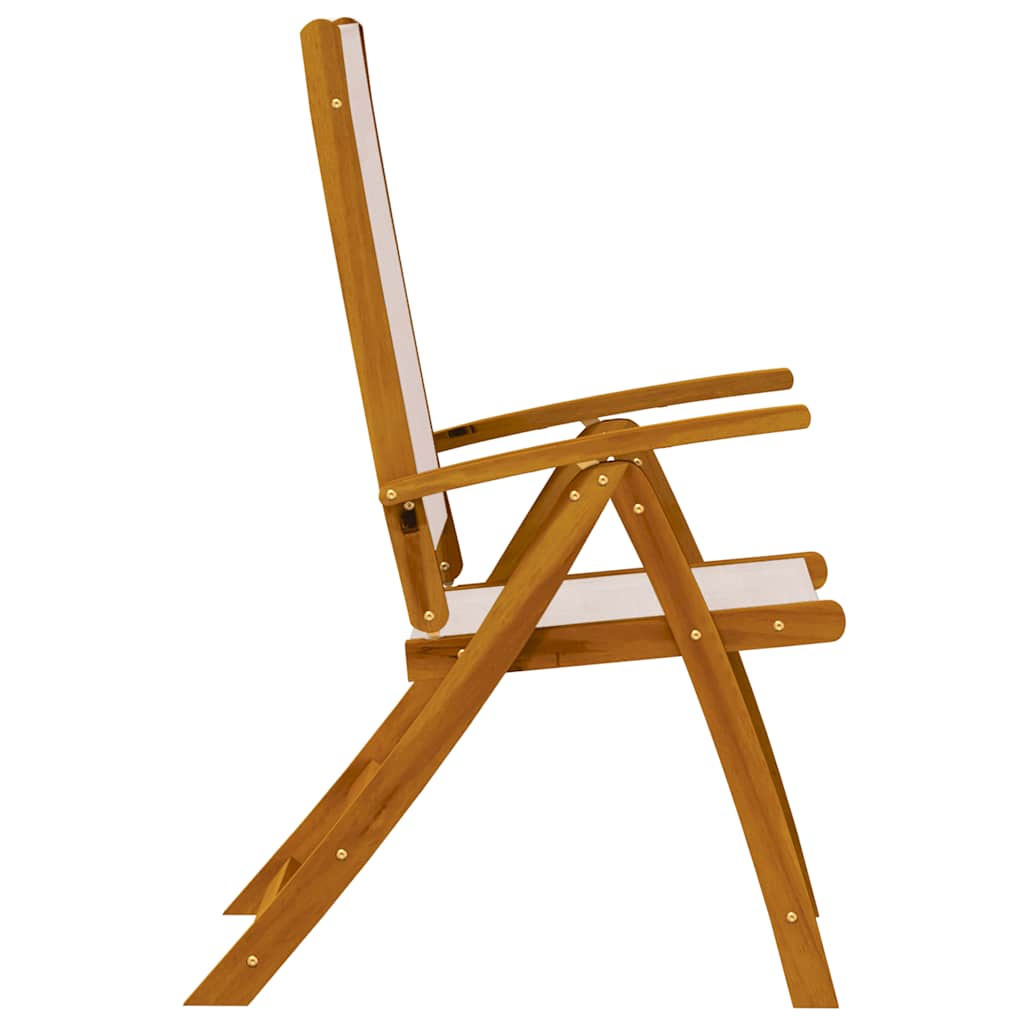 Folding Chairs 2 pcs Solid Wood Acacia and Textilene