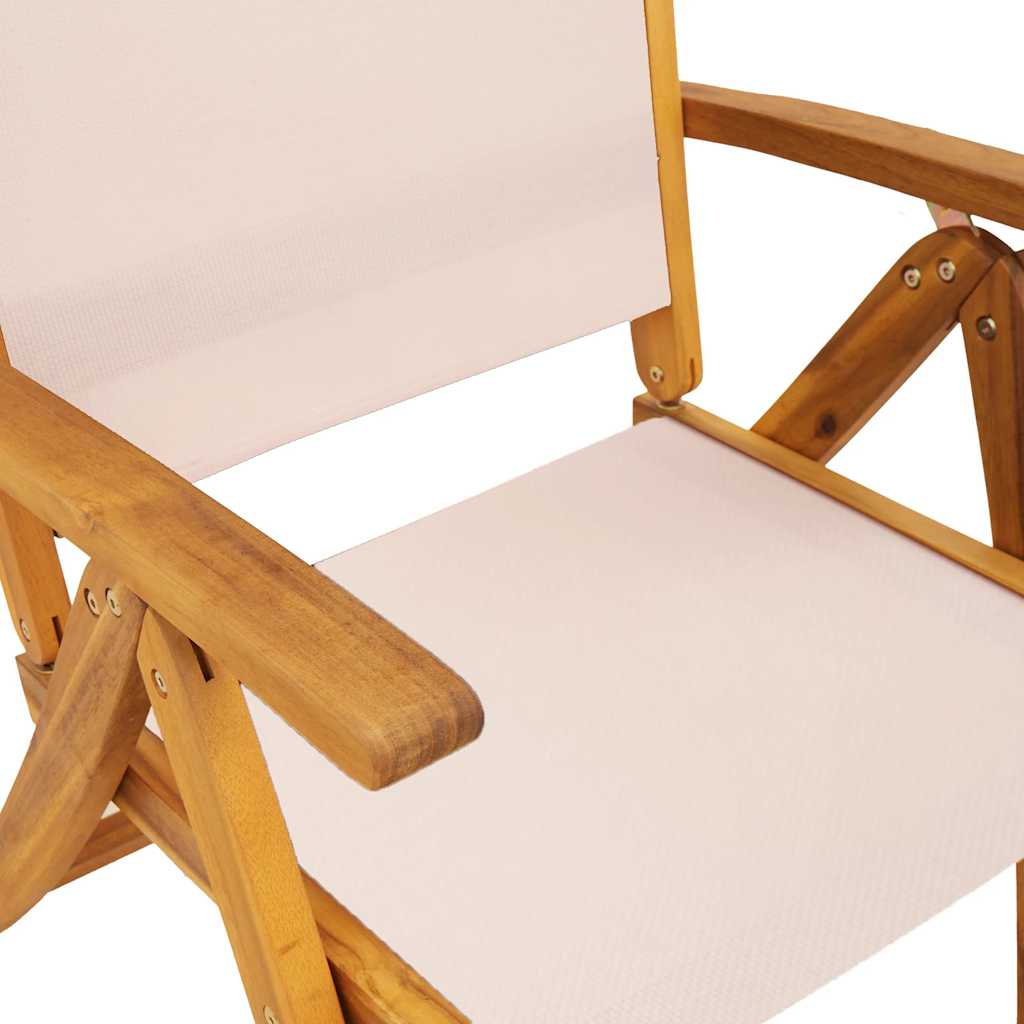 Folding Chairs 2 pcs Solid Wood Acacia and Textilene