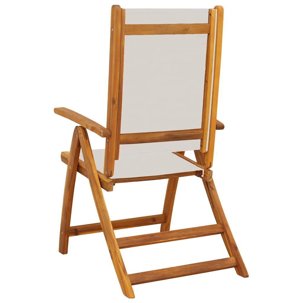 Folding Chairs 2 pcs Solid Wood Acacia and Textilene