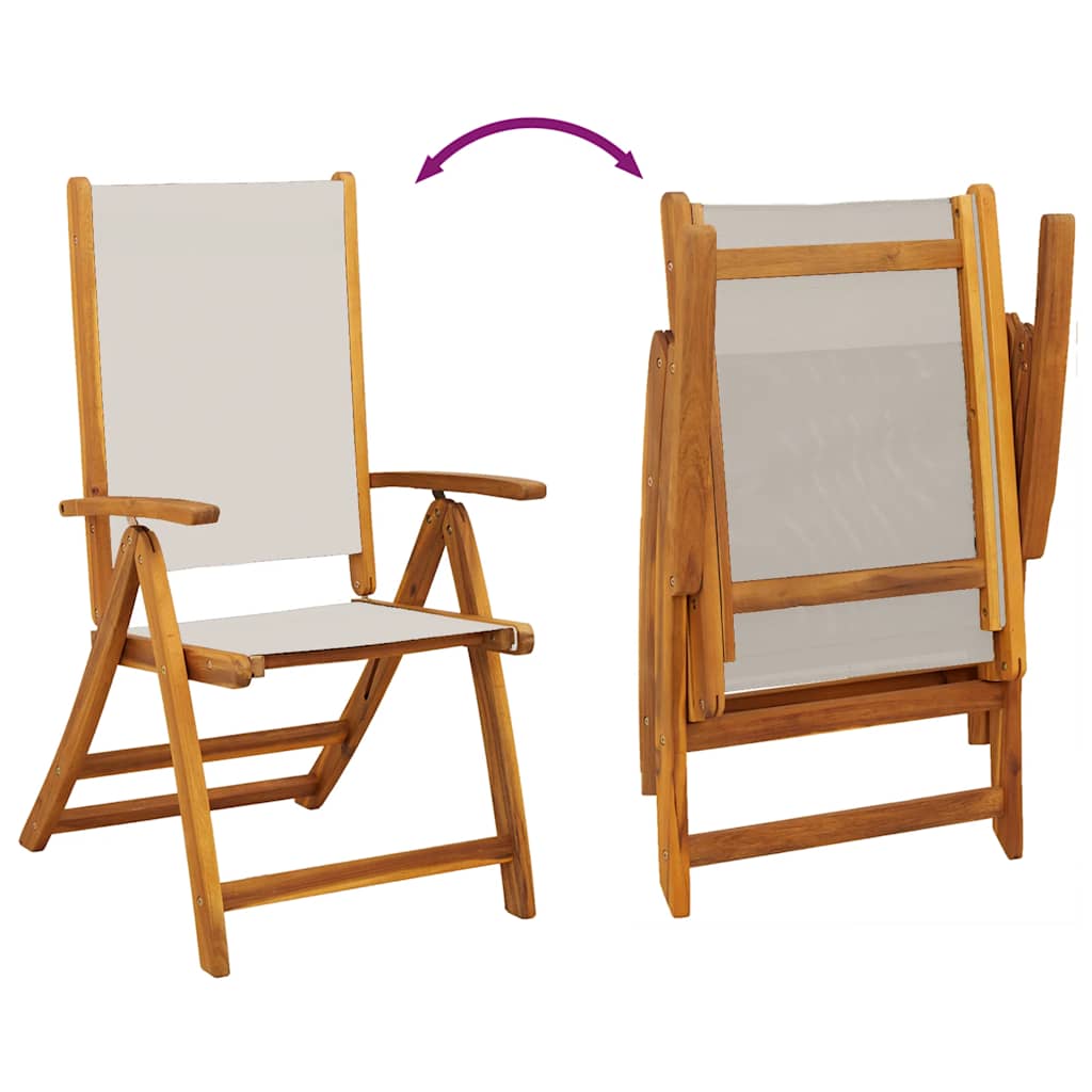Folding Chairs 2 pcs Solid Wood Acacia and Textilene