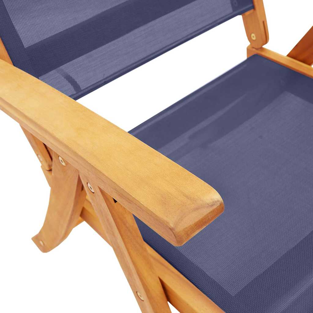 Folding Chairs 2 pcs Solid Wood Acacia and Textilene