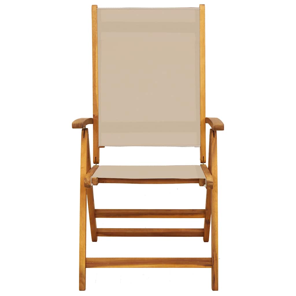 Folding Chairs 2 pcs Solid Wood Acacia and Textilene