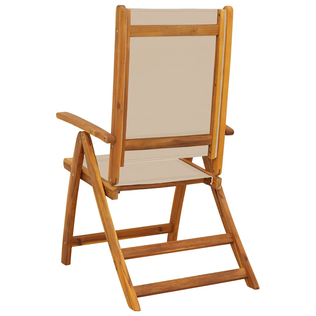 Folding Chairs 2 pcs Solid Wood Acacia and Textilene