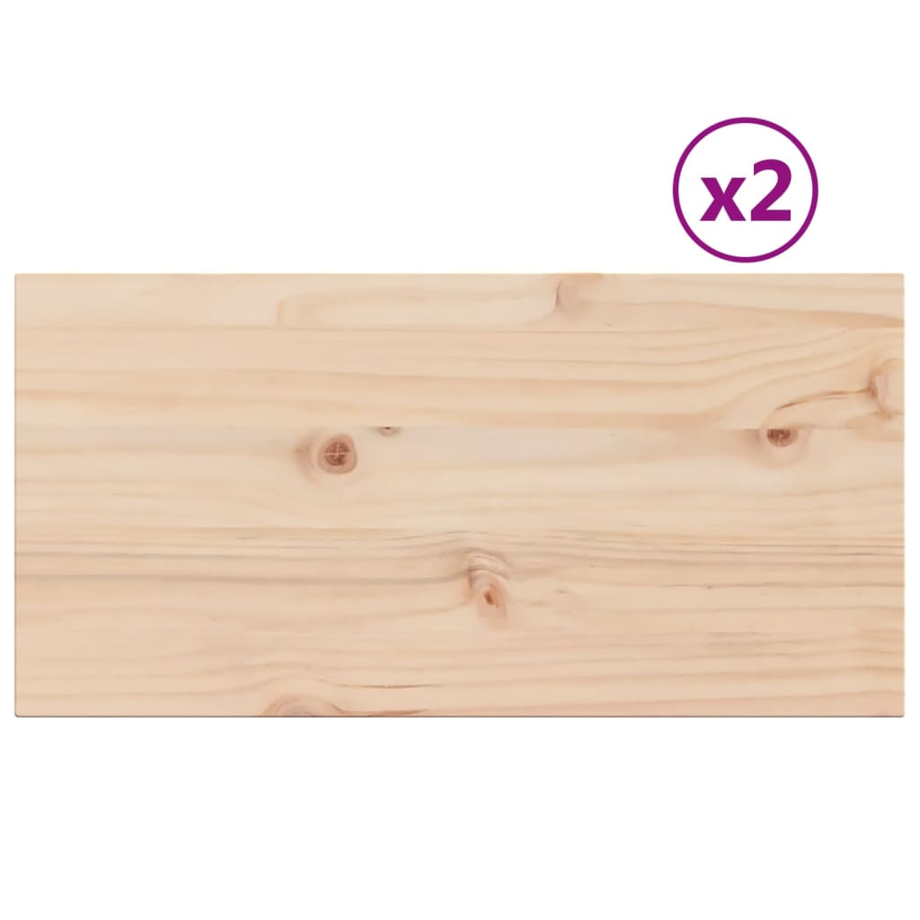 Table Tops 2 pcs 70x35x1.7 cm Rectangular Solid Wood Pine