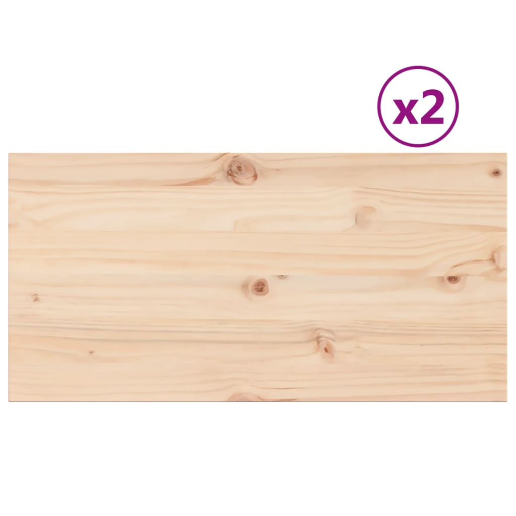 Table Tops 2 pcs 90x45x1.7 cm Rectangular Solid Wood Pine