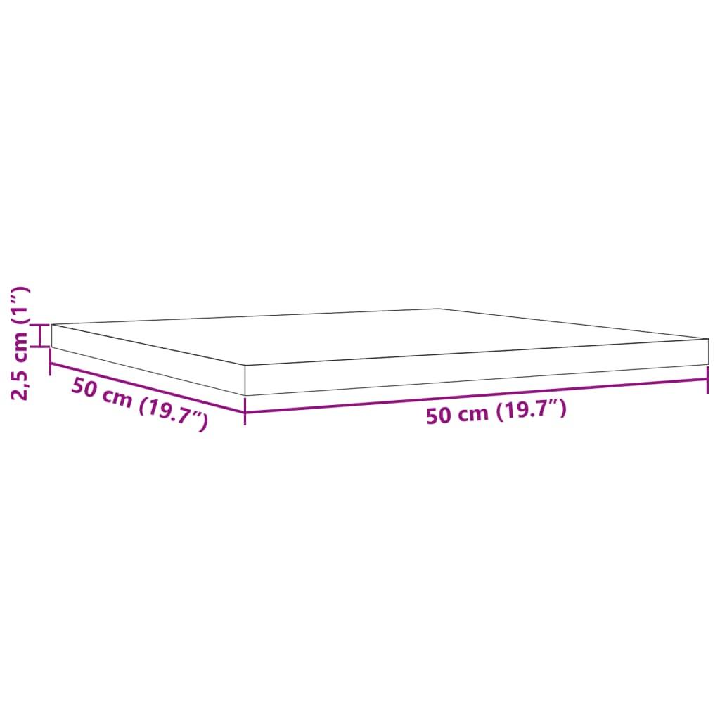 Table Top 50x50x2.5 cm Square Solid Wood Pine