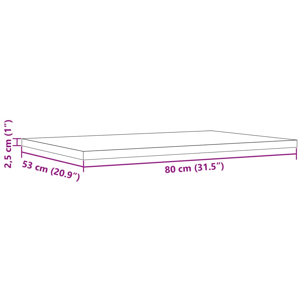 Table Tops 3 pcs 80x53x2.5 cm Rectangular Solid Wood Pine