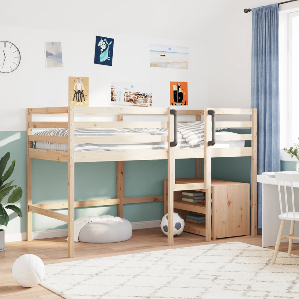 Kids&#39; Loft Bed without Mattress 92x187 cm Single Solid Wood Pine