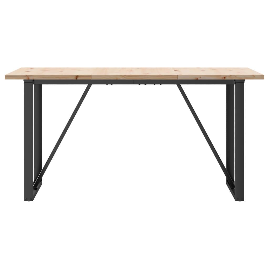 Dining Table O-Frame 140x80x75.5 cm Solid Wood Pine and Steel
