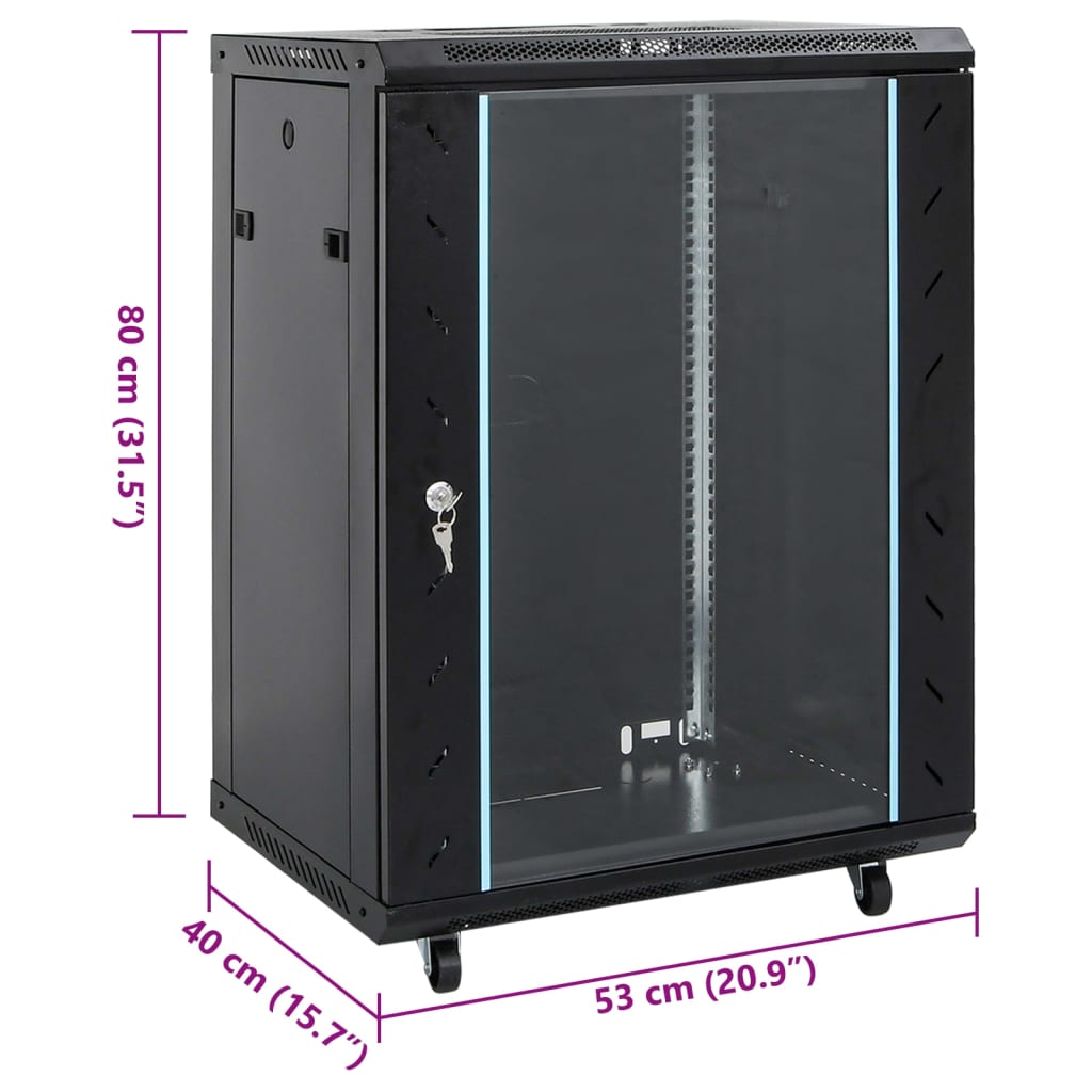 15U Network Cabinet with Swivel Feet 19" IP20 60x45x86 cm