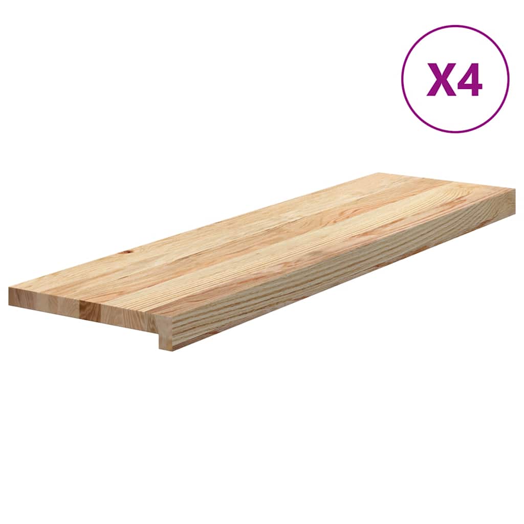 Stair Treads 4 pcs Untreated 90x25x2 cm Solid Wood Oak