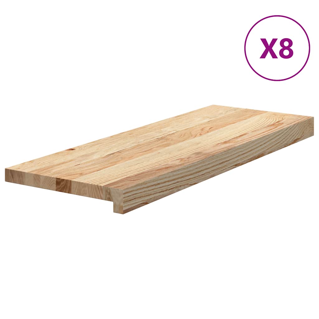 Stair Treads 8 pcs Untreated 70x25x2 cm Solid Wood Oak